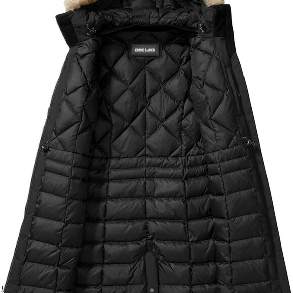 Eddie Bauer Women’s Faux Fur Collar Long Down Parka Coat – Black, XXL, Regular - Picture 6 of 13